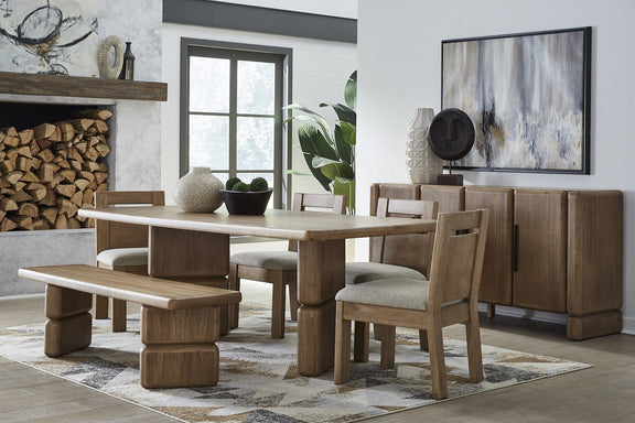 Nia Acacia Wood Dining Bench in Lioness