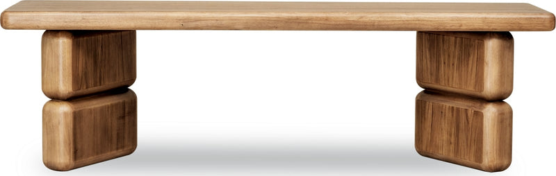Nia Acacia Wood Dining Bench in Lioness