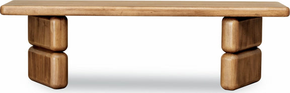 Nia Acacia Wood Dining Bench in Lioness