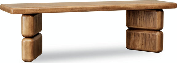 Nia Acacia Wood Dining Bench in Lioness
