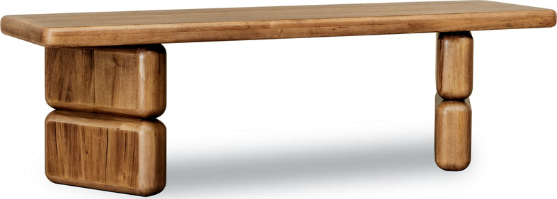 Nia Acacia Wood Dining Bench in Lioness