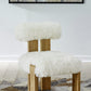 Nia Dining Accent Chair in Sheepskin and Lioness