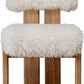 Nia Dining Accent Chair in Sheepskin and Lioness