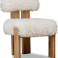 Nia Dining Accent Chair in Sheepskin and Lioness