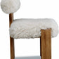 Nia Dining Accent Chair in Sheepskin and Lioness