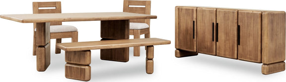 Nia Rectangular Acacia Wood Dining Table in Lioness