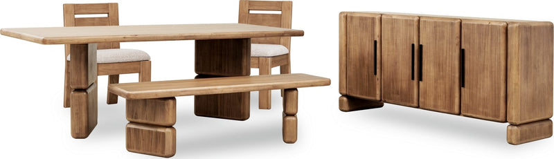Nia Rectangular Acacia Wood Dining Table in Lioness