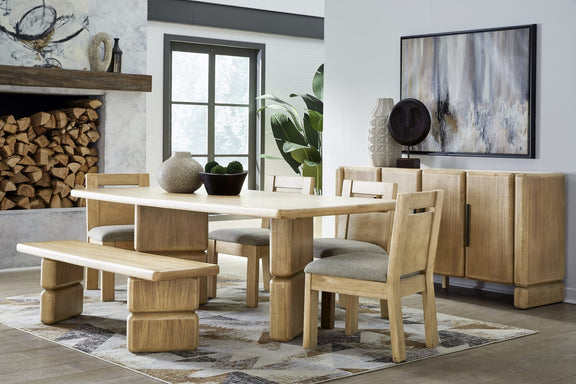 Nia Rectangular Acacia Wood Dining Table in Lioness