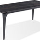 Nicoya Stone Top Rectangular Dining Table in Black Stone and Black Metal