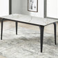 Nicoya Stone Top Rectangular Dining Table in Pumpkin Spice Stone and Black Metal