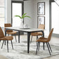 Nicoya Stone Top Rectangular Dining Table in Pumpkin Spice Stone and Black Metal