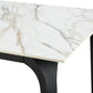 Nicoya Stone Top Rectangular Dining Table in Pumpkin Spice Stone and Black Metal