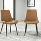 Nicoya Upholstered Dining Chair in Buckskin Synthetic Leather and Black