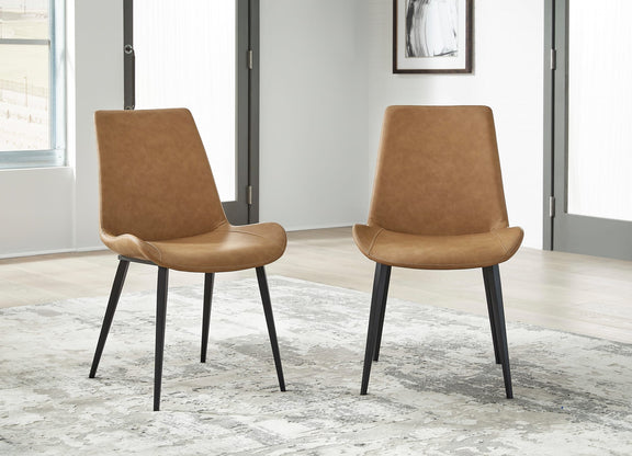 Nicoya Upholstered Dining Chair in Buckskin Synthetic Leather and Black