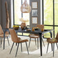 Nicoya Upholstered Dining Chair in Buckskin Synthetic Leather and Black