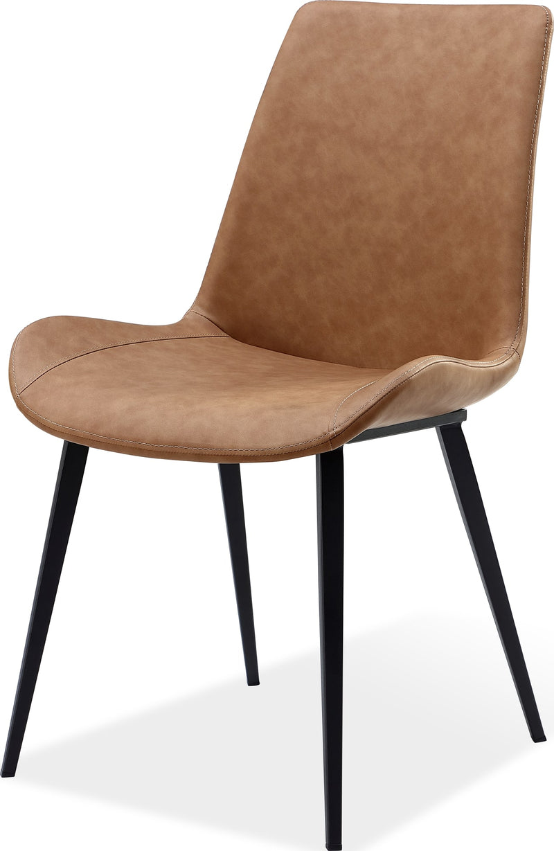 Nicoya Upholstered Dining Chair in Buckskin Synthetic Leather and Black