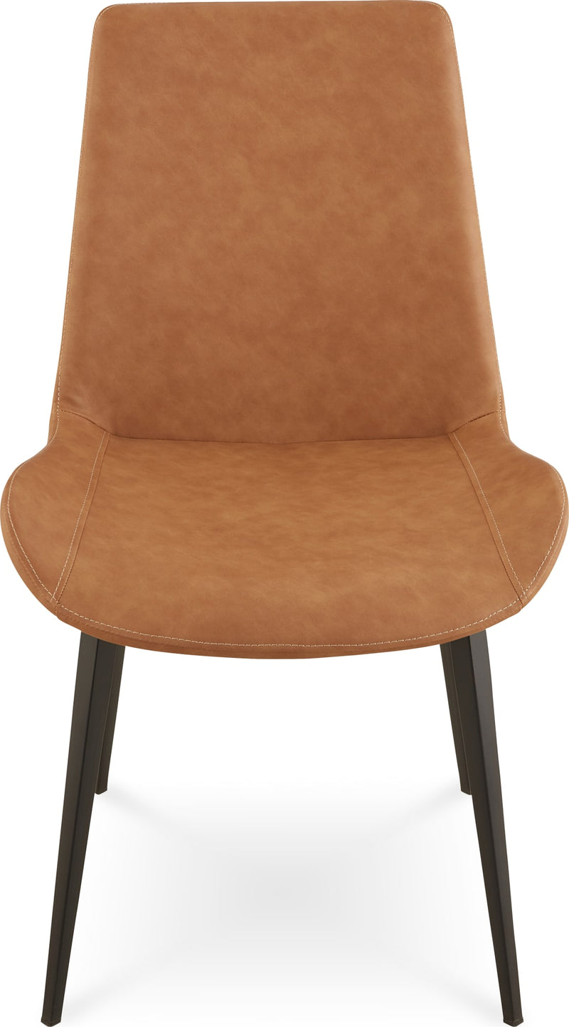 Nicoya Upholstered Dining Chair in Buckskin Synthetic Leather and Black