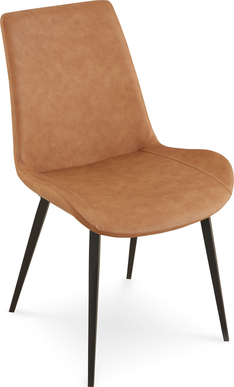 Nicoya Upholstered Dining Chair in Buckskin Synthetic Leather and Black