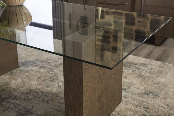 Oakland Glass Table in Brunette