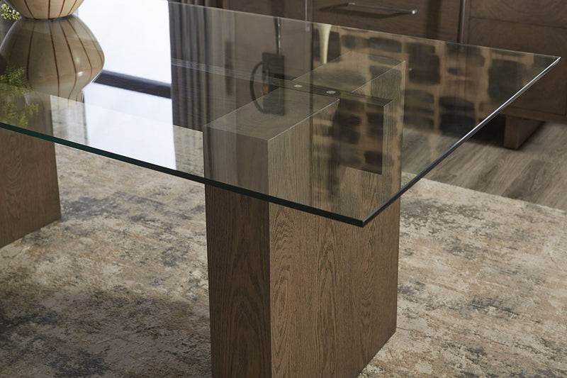 Oakland Glass Table in Brunette