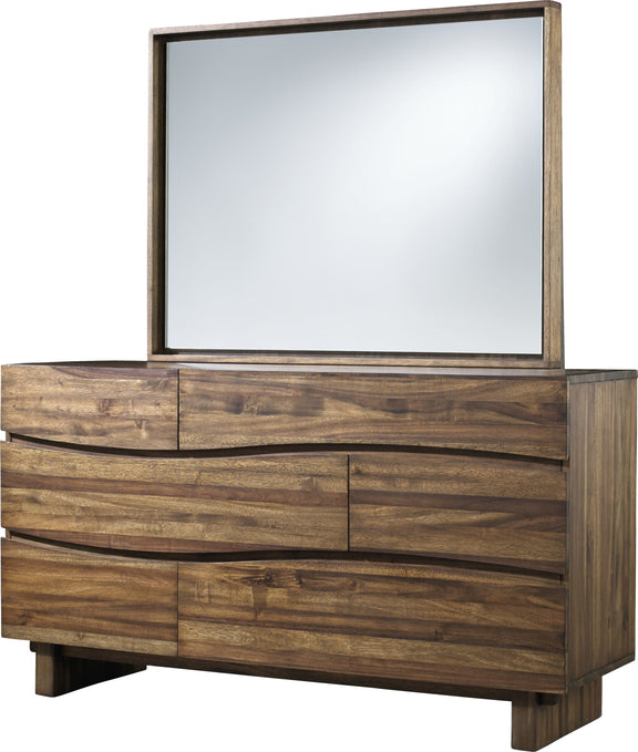 Ocean Six Drawer Solid Wood Dresser in Natural Sengon (2024)