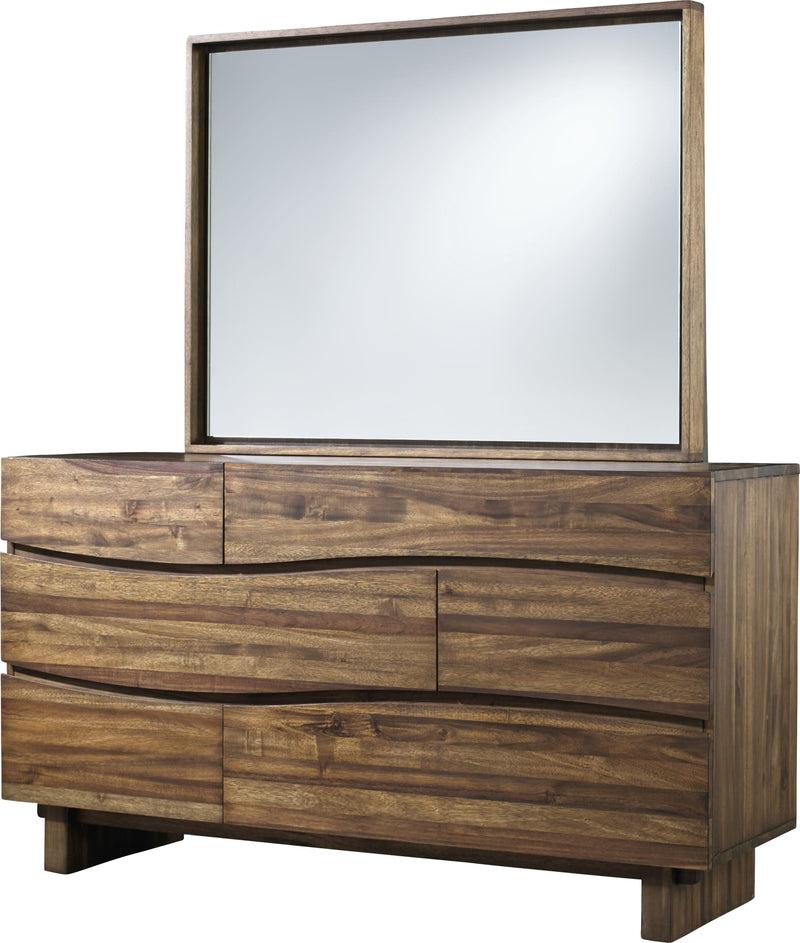 Ocean Six Drawer Solid Wood Dresser in Natural Sengon (2024)