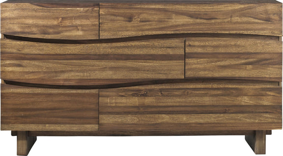 Ocean Six Drawer Solid Wood Dresser in Natural Sengon (2024)