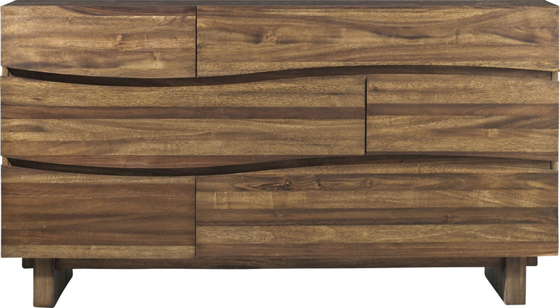 Ocean Six Drawer Solid Wood Dresser in Natural Sengon (2024)