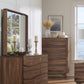 Ocean Solid Wood Floating Glass Mirror in Natural Sengon