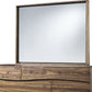 Ocean Solid Wood Floating Glass Mirror in Natural Sengon