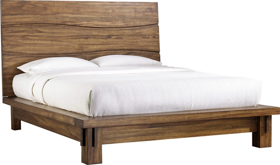 Ocean Full-size Solid Wood Platform Bed in Natural Sengon