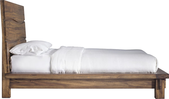 Ocean Full-size Solid Wood Platform Bed in Natural Sengon