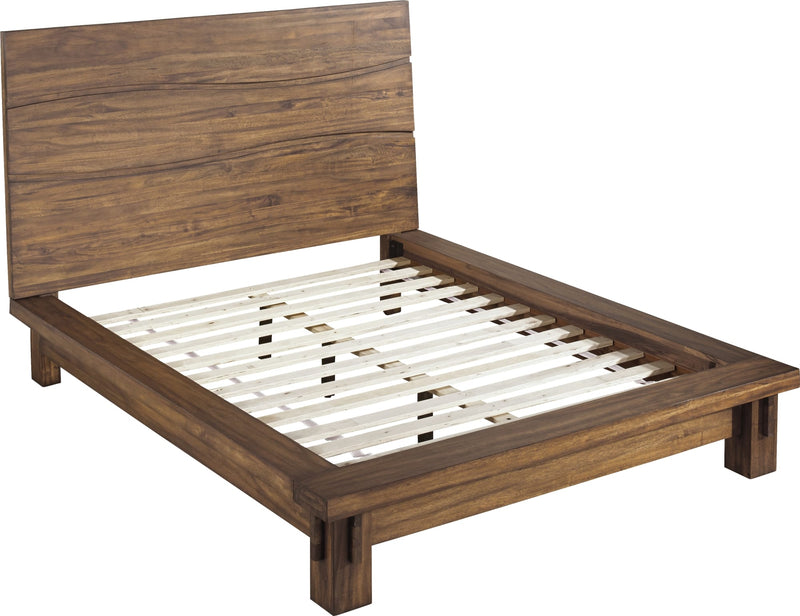 Ocean King-size Solid Wood Platform Bed in Natural Sengon
