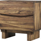Ocean Two Drawer Solid Wood Nightstand in Natural Sengon