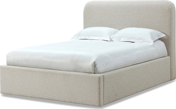 Off-White Upholstered Platform Bed in Ricotta Boucle (2026)
