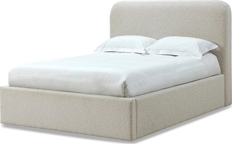 Off-White King-size Upholstered Platform Bed in Ricotta Boucle (2026)