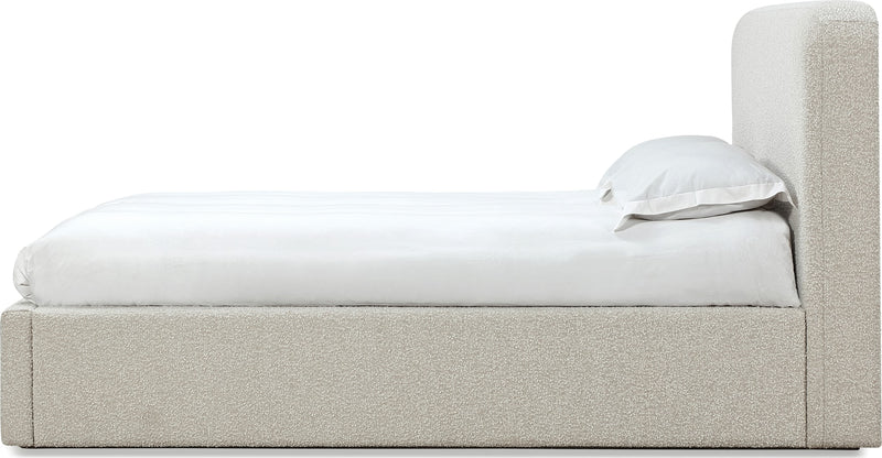 Off-White Upholstered Platform Bed in Ricotta Boucle (2026)