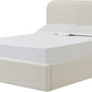 Off-White Upholstered Platform Bed in Whipped Honey Linen (2026)