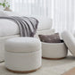 Off-White Upholstered Storage Ottoman in Ricotta Boucle (2026)