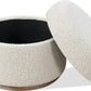 Off-White Upholstered Storage Ottoman in Ricotta Boucle (2026)