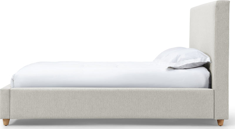 Olivia Queen-Size Upholstered Platform Bed in Ivory (2026)