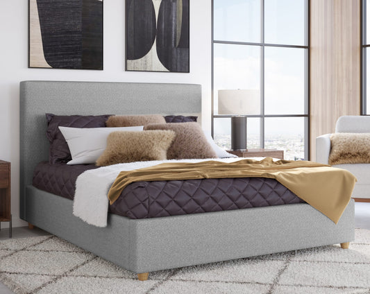 Olivia California King-Size Upholstered Platform Bed in Pewter (2026)