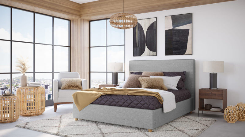 Olivia King-Size Upholstered Platform Bed in Pewter (2026)