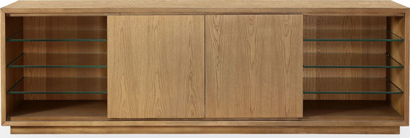 One Coastal Modern 84 inch TV Console in Bisque