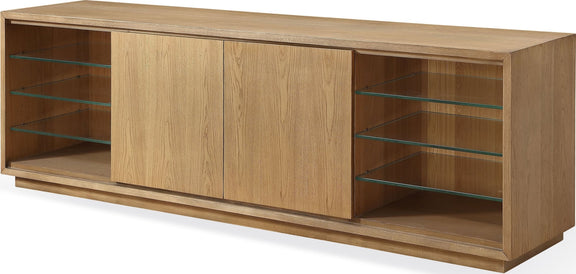 One Coastal Modern 84 inch TV Console in Bisque