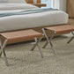 One Coastal Modern Director's Stool in Stainless Steel and Leather