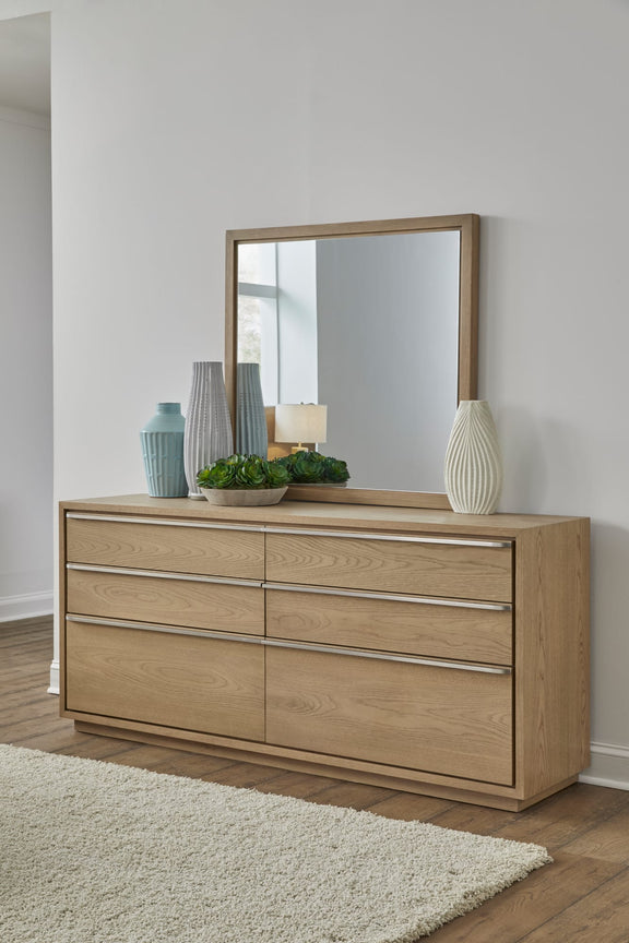 One Coastal Modern Dresser Mirror in Bisque