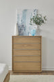 One Coastal Modern Five Drawer Chest in Bisque