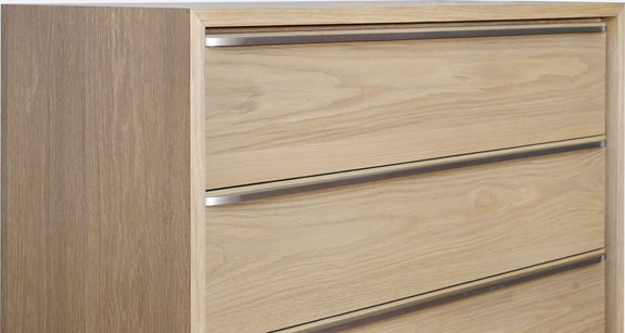 One Coastal Modern Five Drawer Chest in Bisque