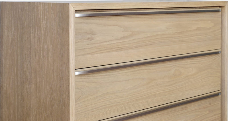 One Coastal Modern Five Drawer Chest in Bisque